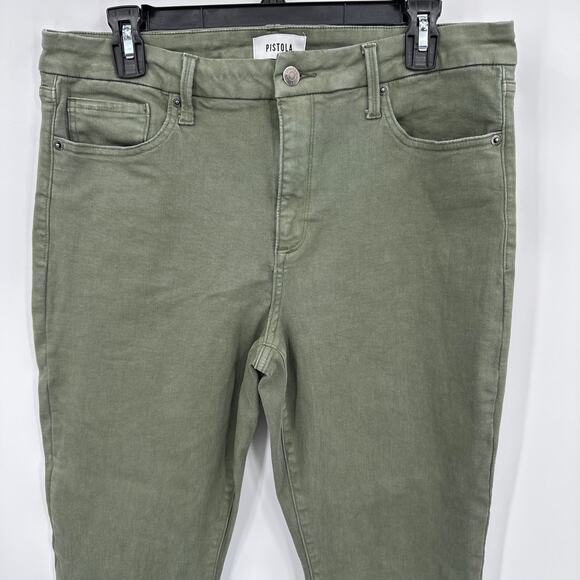 Pistola High Rise Straight Leg Jeans in Green Size 32 - Picture 2 of 6